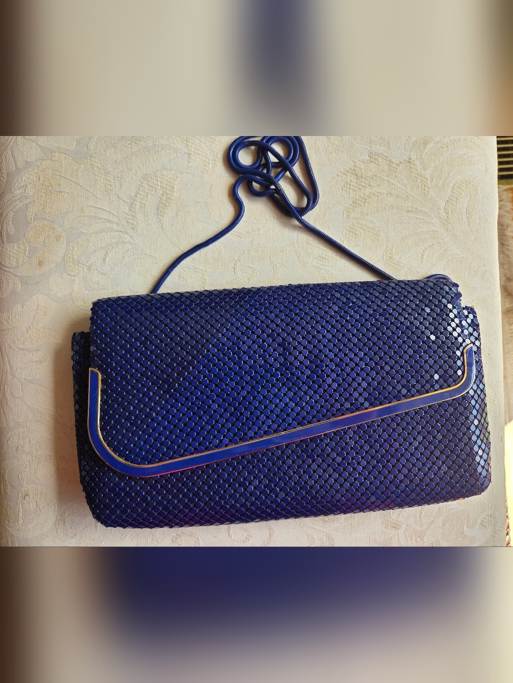 Vintage Royal Blue Clutch Shoulder Bag